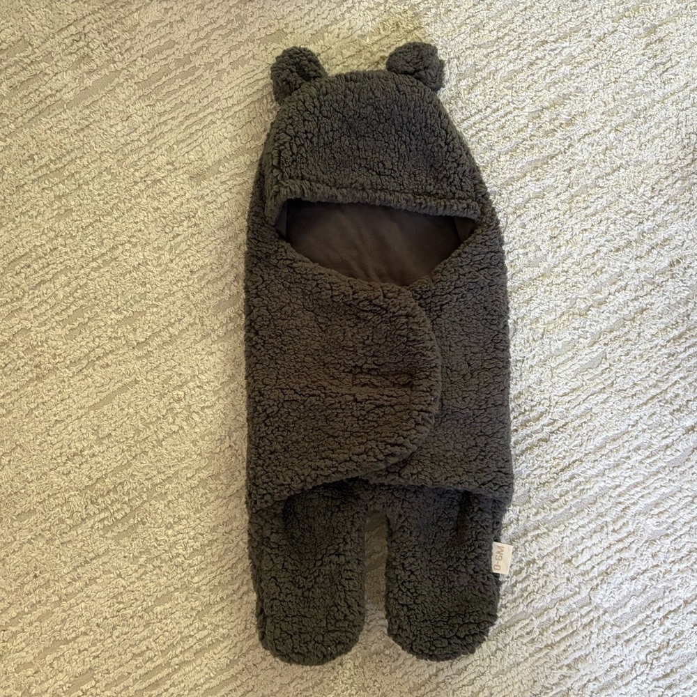 Fuzzy Bear Swaddle/Receiving Blanket
